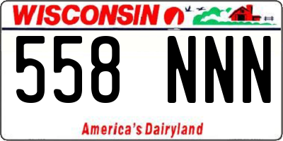 WI license plate 558NNN
