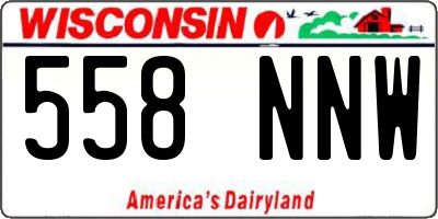 WI license plate 558NNW