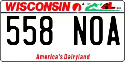 WI license plate 558NOA
