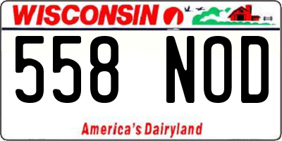 WI license plate 558NOD