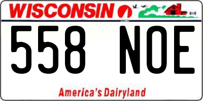 WI license plate 558NOE