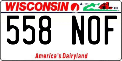 WI license plate 558NOF