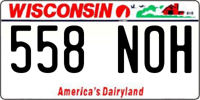 WI license plate 558NOH