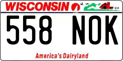 WI license plate 558NOK