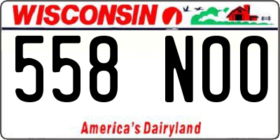 WI license plate 558NOO