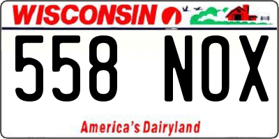 WI license plate 558NOX
