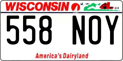 WI license plate 558NOY
