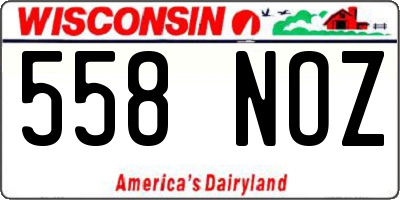WI license plate 558NOZ