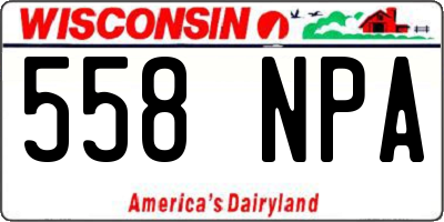 WI license plate 558NPA