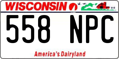 WI license plate 558NPC