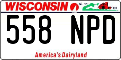 WI license plate 558NPD