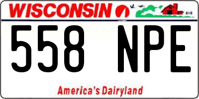 WI license plate 558NPE