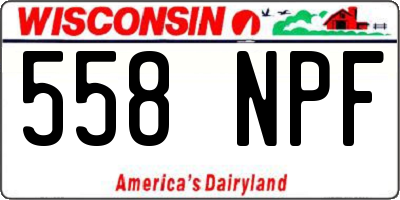 WI license plate 558NPF