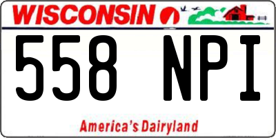 WI license plate 558NPI