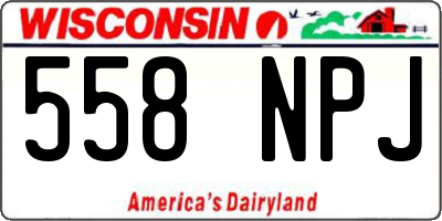 WI license plate 558NPJ