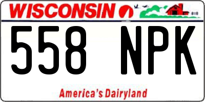 WI license plate 558NPK