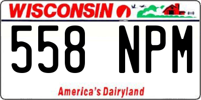 WI license plate 558NPM