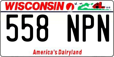WI license plate 558NPN