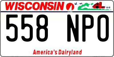 WI license plate 558NPO