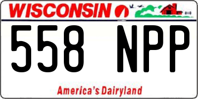 WI license plate 558NPP