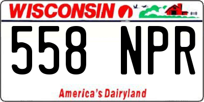 WI license plate 558NPR