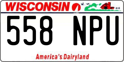 WI license plate 558NPU