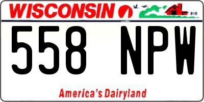 WI license plate 558NPW