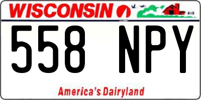 WI license plate 558NPY