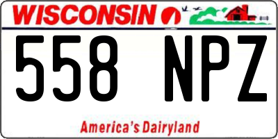 WI license plate 558NPZ