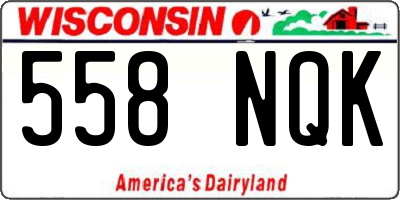 WI license plate 558NQK