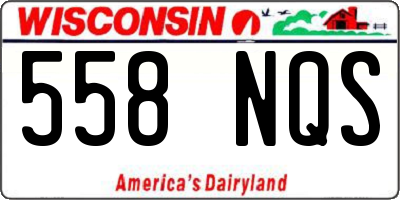 WI license plate 558NQS