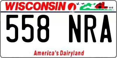 WI license plate 558NRA