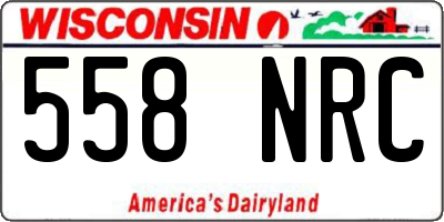 WI license plate 558NRC