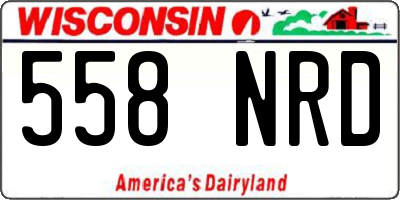 WI license plate 558NRD