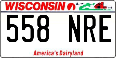 WI license plate 558NRE