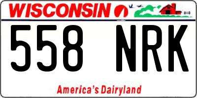 WI license plate 558NRK