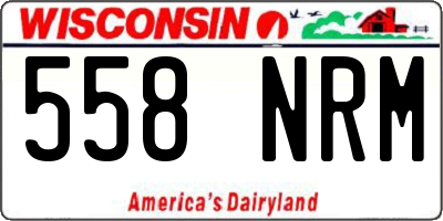 WI license plate 558NRM