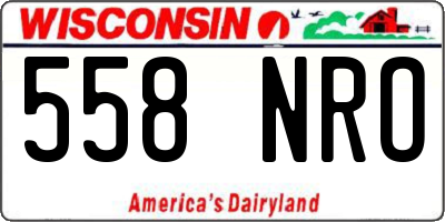 WI license plate 558NRO