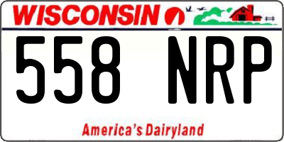 WI license plate 558NRP