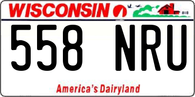 WI license plate 558NRU