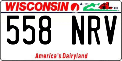 WI license plate 558NRV