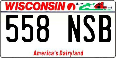 WI license plate 558NSB