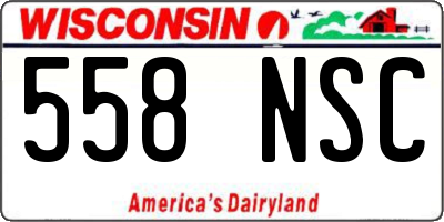 WI license plate 558NSC