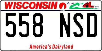 WI license plate 558NSD