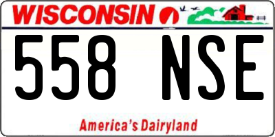WI license plate 558NSE