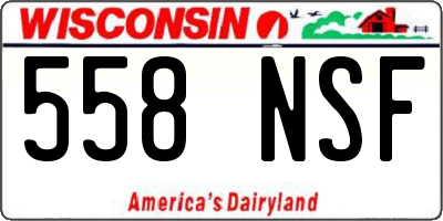 WI license plate 558NSF