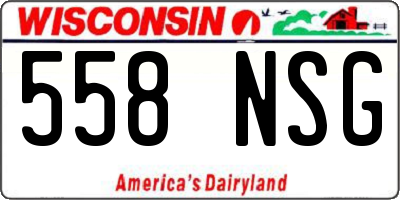 WI license plate 558NSG