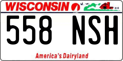 WI license plate 558NSH
