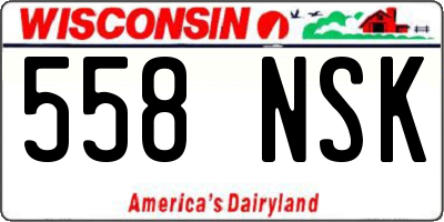 WI license plate 558NSK
