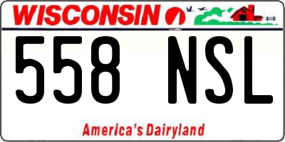 WI license plate 558NSL